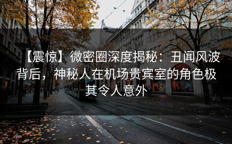 【震惊】微密圈深度揭秘：丑闻风波背后，神秘人在机场贵宾室的角色极其令人意外